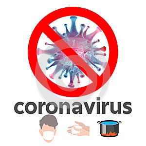 Coronavirus 2019-nCov on white isolated background ,element for medical concept,Microscope virus close up Vector 3D style