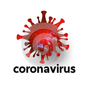 Coronavirus 2019-nCov on white isolated background ,element for medical concept,Microscope virus close up Vector 3D style