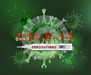 Coronavirus 2019-nCov on white isolated background ,element for medical concept,Microscope virus close up Vector 3D style