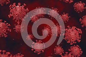 Coronavirus Agents Flow Abstract 3D Illustration