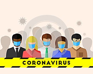 Coronavirus as epidemic concept with diverse group of people