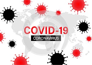 Coronavirus background design, vector illustration. Global Civid-19 pandemic crisis cocept