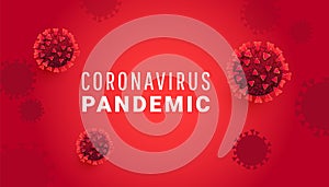 Coronavirus Bacteria Cell, SARS-CoV-2 moleculas with Covid 19 pandemic text on red background photo