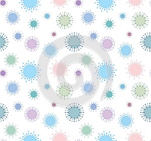 Coronavirus bacterium. Vector drawing pattern