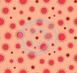 Coronavirus bacterium. Vector drawing pattern