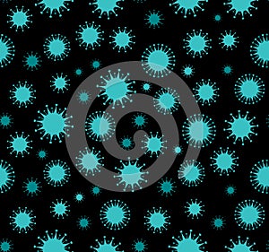 Coronavirus bacterium. Vector drawing pattern