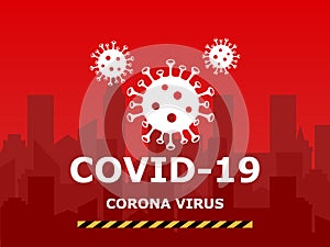 Coronavirus banner background vector illustration. Stop virus concept.  Virus Wuhan from China. Dangerous world pandemic