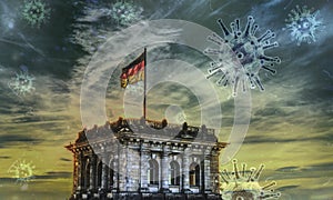 Coronavirus on Berlin, Bundestag, Germany photo