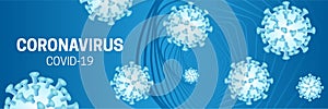 Coronavirus Blue Covid-19 Background Illustration with Corona Virus photo