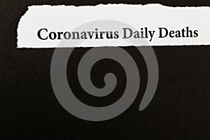 Coronavirus breaking news headline clipping from newspaper