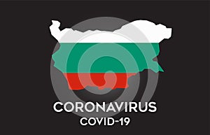 CoronaVirus in Bulgaria and Country flag inside Country border Map Vector Design