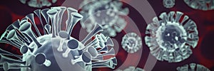 Coronavirus Cell 3d Background. Covid-19 Pandemic.