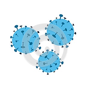 Coronavirus cell in cartoon style. Vector illustration.