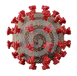 Coronavirus cell of covid-19. 3d rendering.