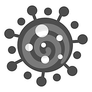 Coronavirus cell solid icon, Covid-19 epidemic concept, Novel Coronavirus bacteria sign on white background, virus icon