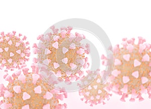 Coronavirus cells 3D render