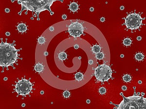 Coronavirus cells - 3d rendering