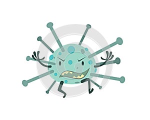 Coronavirus Character Illustration with Cartoon Style