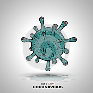 Coronavirus character vector illustration for disease covid-19