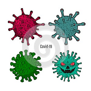 Coronavirus character vector illustration for disease covid-19