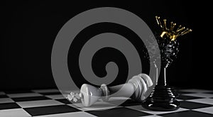 Coronavirus chess concept, coronavirus pawn strike king 3d rendering