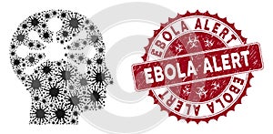 Coronavirus Collage Human Intellect Icon with Textured Ebola Alert Seal