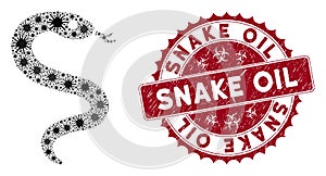 Coronavirus Collage Snake Icon with Distress Snake Oil Seal
