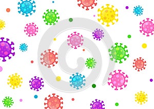 Coronavirus colorful cartoon vector illustration background. Microbiology background concept design