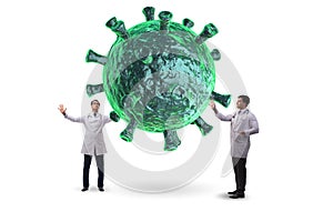 Coronavirus concept with doctor looking for cure