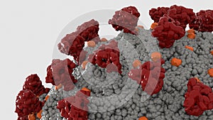 Coronavirus Corona Covid19 Korona Virus Glykoproteine Novel White 3D Illustration