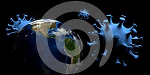 Coronavirus Corona Covid19 Korona Virus Space palnet Earth 3D Illustration. This image is established and furniture by NASA