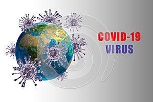 Coronavirus / Corona virus concept. Concept of fight against virus. Many Virus attack isolated on white background.
