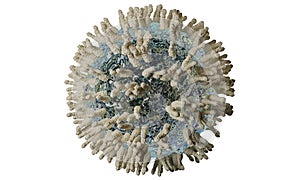Coronavirus COVID-19 3d render illustration with clipping path, microbiology and virology concept