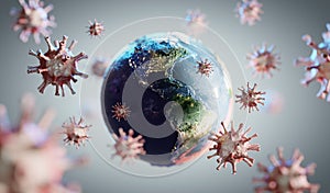 Coronavirus COVID-19 attacking world, earth. News about corona virus