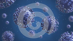 Coronavirus, Covid 19, Bacteria, Danger cell, China virus under health, infect, Medical concept in 3d Animation, Illustration.