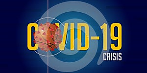 Coronavirus or covid-19 banner in basketball crisis concept. Banner template design for headline news. The impact of virus disease