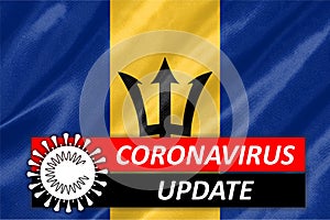 Coronavirus COVID-19 on Barbados Flag