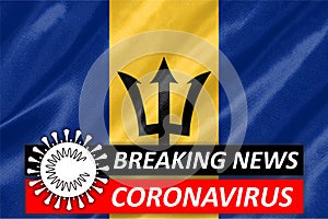 Coronavirus COVID-19 on Barbados Flag