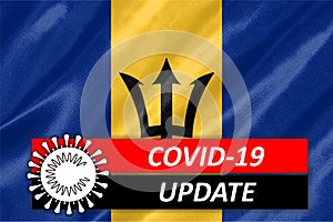 Coronavirus COVID-19 on Barbados Flag