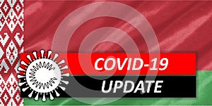 Coronavirus COVID-19 on Belarus Flag