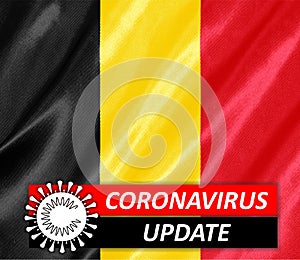 Coronavirus COVID-19 on Belgium Flag