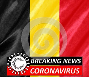 Coronavirus COVID-19 on Belgium Flag