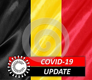 Coronavirus COVID-19 on Belgium Flag