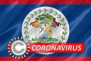Coronavirus COVID-19 on Belize Flag
