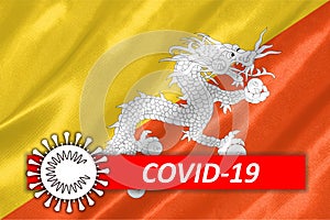 Coronavirus COVID-19 on Bhutan Flag