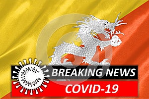 Coronavirus COVID-19 on Bhutan Flag
