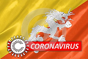 Coronavirus COVID-19 on Bhutan Flag