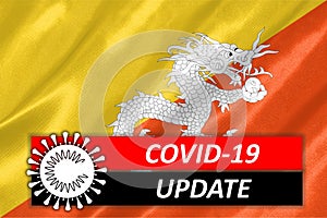 Coronavirus COVID-19 on Bhutan Flag