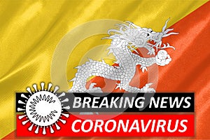 Coronavirus COVID-19 on Bhutan Flag