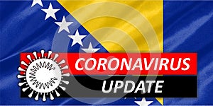 Coronavirus COVID-19 on Bosnia and Herzegovina Flag